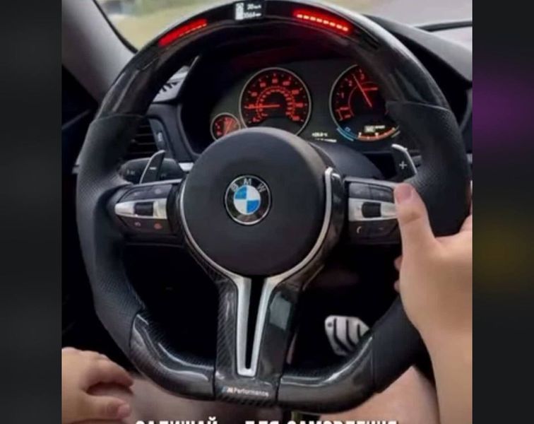Карбонове M Кермо Руль + Led екран М3 стиль для BMW F series F10 F30 F11 F01 F02 F20 F21 F22 F23 F31 F32 F33 F36 X3 F25 F26 F15 F16 BM-5 фото